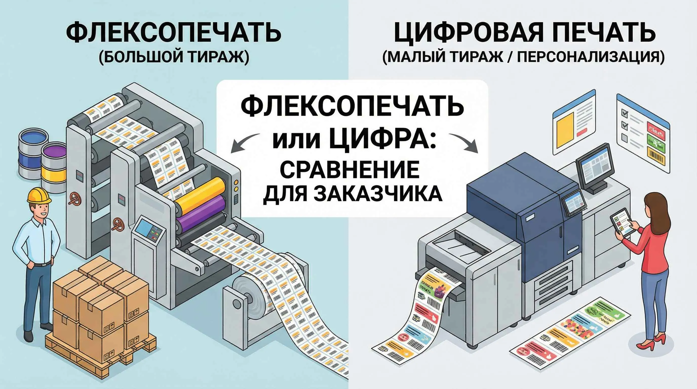 Флексопечать или цифра: что выбрать для этикетки